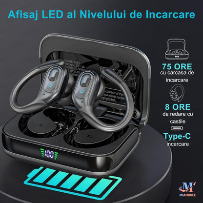 Căști Sport BX31 MIANDREE® - Bluetooth 5.3, 75h, IPX7