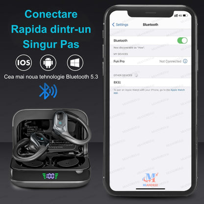Căști Sport BX31 MIANDREE® - Bluetooth 5.3, 75h, IPX7