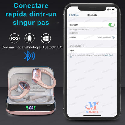 Căști Sport BX31 MIANDREE® - Bluetooth 5.3, 75h, IPX7