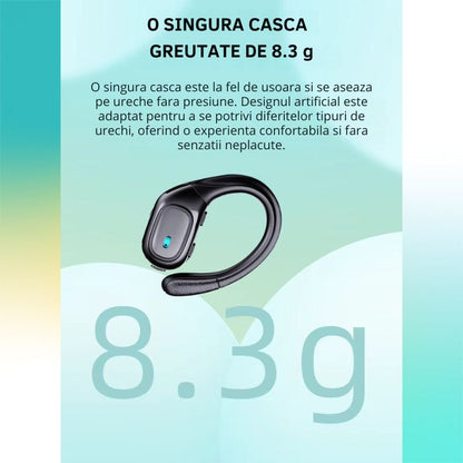 Casti Wireless Sport, MIANDREE® ActiveBuds, True Wireless, Bluetooth 5.3, In-Ear, Microfon Handsfree, Anulare Zgomot, Voice Assistant, Autonomie 40 Ore, Rezistente la Transpiratie, Afisaj LED, Negru