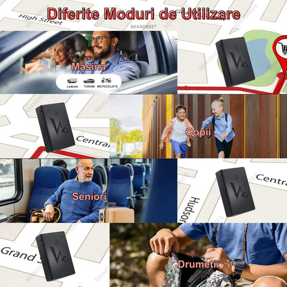 Mini Tracker GPS 4G LTE, Q10A, MIANDREE®, Portabil, Control de la Distanta, Monitorizare in Timp Real, Istoric Date, Ideal pentru Urmarire Discreta, Fixare Magnetica, Baterie 6000mAh Reincarcabila (15 ore live, 45 zile standby), Negru