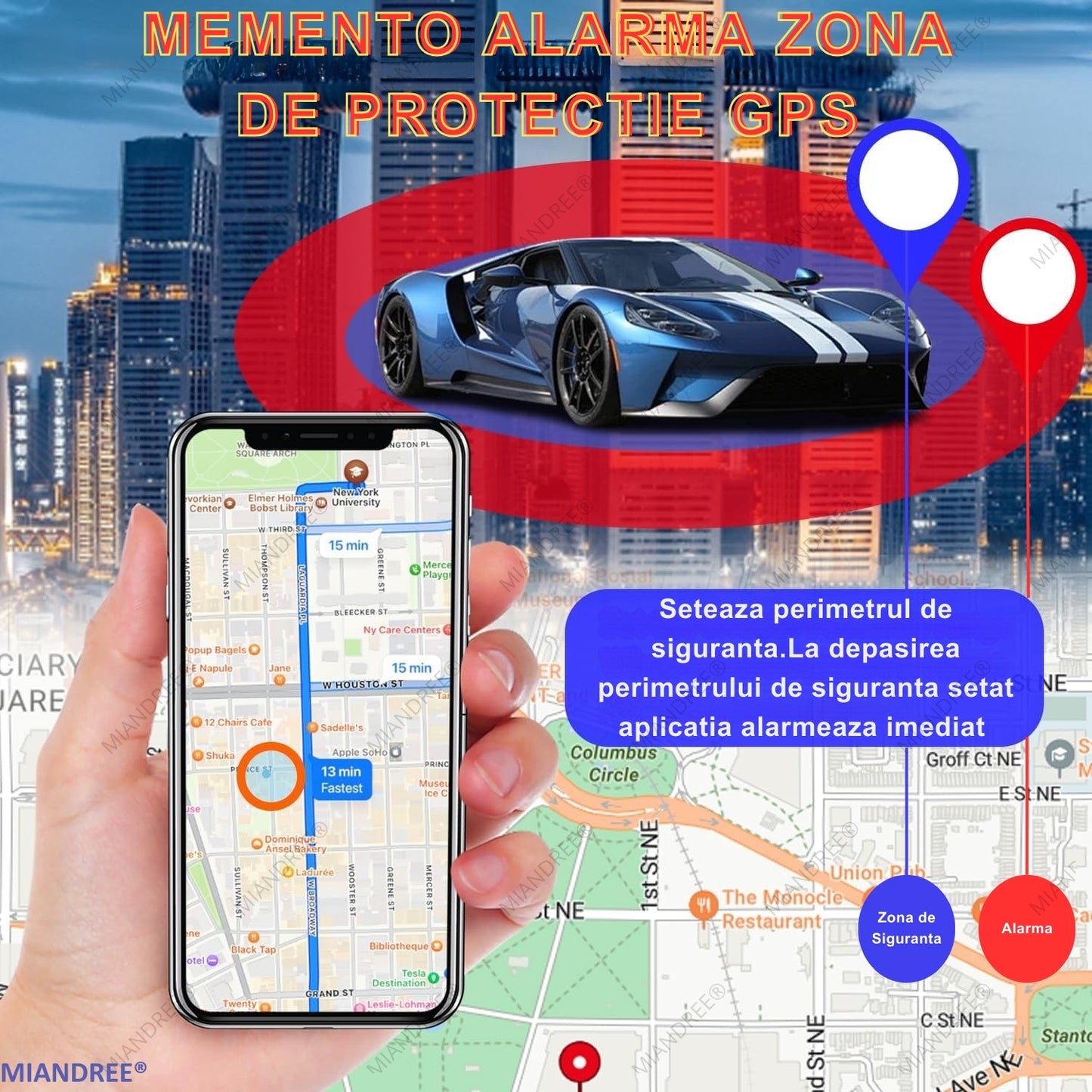 Mini Tracker GPS 4G LTE, Q10A, MIANDREE®, Portabil, Control de la Distanta, Monitorizare in Timp Real, Istoric Date, Ideal pentru Urmarire Discreta, Fixare Magnetica, Baterie 6000mAh Reincarcabila (15 ore live, 45 zile standby), Negru