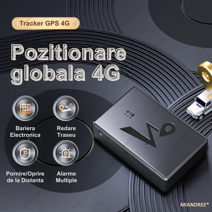 Mini Tracker GPS 4G LTE, Q10A, MIANDREE®, Portabil, Control de la Distanta, Monitorizare in Timp Real, Istoric Date, Ideal pentru Urmarire Discreta, Fixare Magnetica, Baterie 6000mAh Reincarcabila (15 ore live, 45 zile standby), Negru