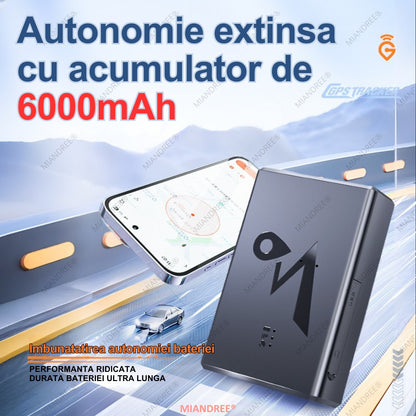Mini Tracker GPS 4G LTE, Q10A, MIANDREE®, Portabil, Control de la Distanta, Monitorizare in Timp Real, Istoric Date, Ideal pentru Urmarire Discreta, Fixare Magnetica, Baterie 6000mAh Reincarcabila (15 ore live, 45 zile standby), Negru