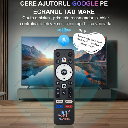 Smart TV Box MIANDREE, 8K, 4K UHD, Android 14, Wi-Fi 6, Bluetooth 5.4, 64GB, Telecomanda Bluetooth cu Comanda Vocala