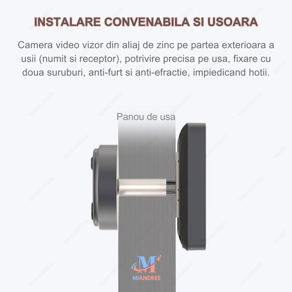 Vizor Electronic Inteligent Wi-Fi MIANDREE 1080P Full HD Gri Inchis