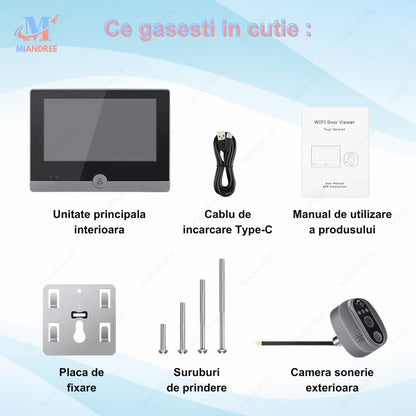 Vizor Electronic Inteligent Wi-Fi MIANDREE 1080P Full HD Gri Inchis