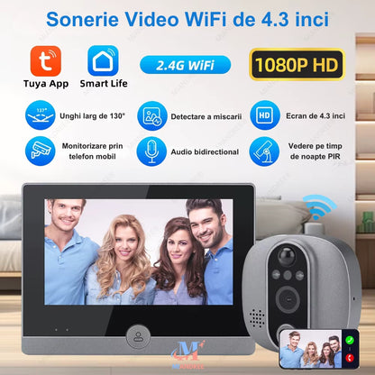 Vizor Electronic Inteligent Wi-Fi MIANDREE 1080P Full HD Gri Inchis