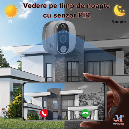 Vizor Electronic Inteligent Wi-Fi MIANDREE 1080P Full HD Gri Inchis