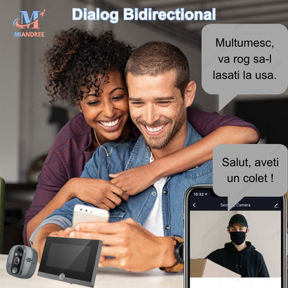 Vizor Electronic Inteligent Wi-Fi MIANDREE 1080P Full HD Gri Inchis